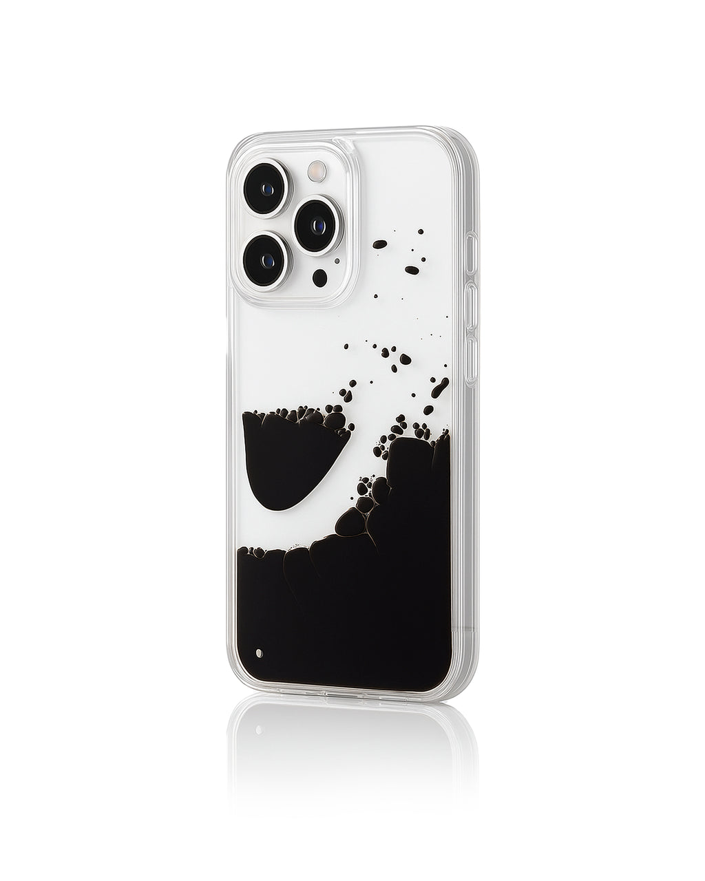 Elastyczne przezroczyste etui z płynnym pigmentem — Czarna Fala od Zerone