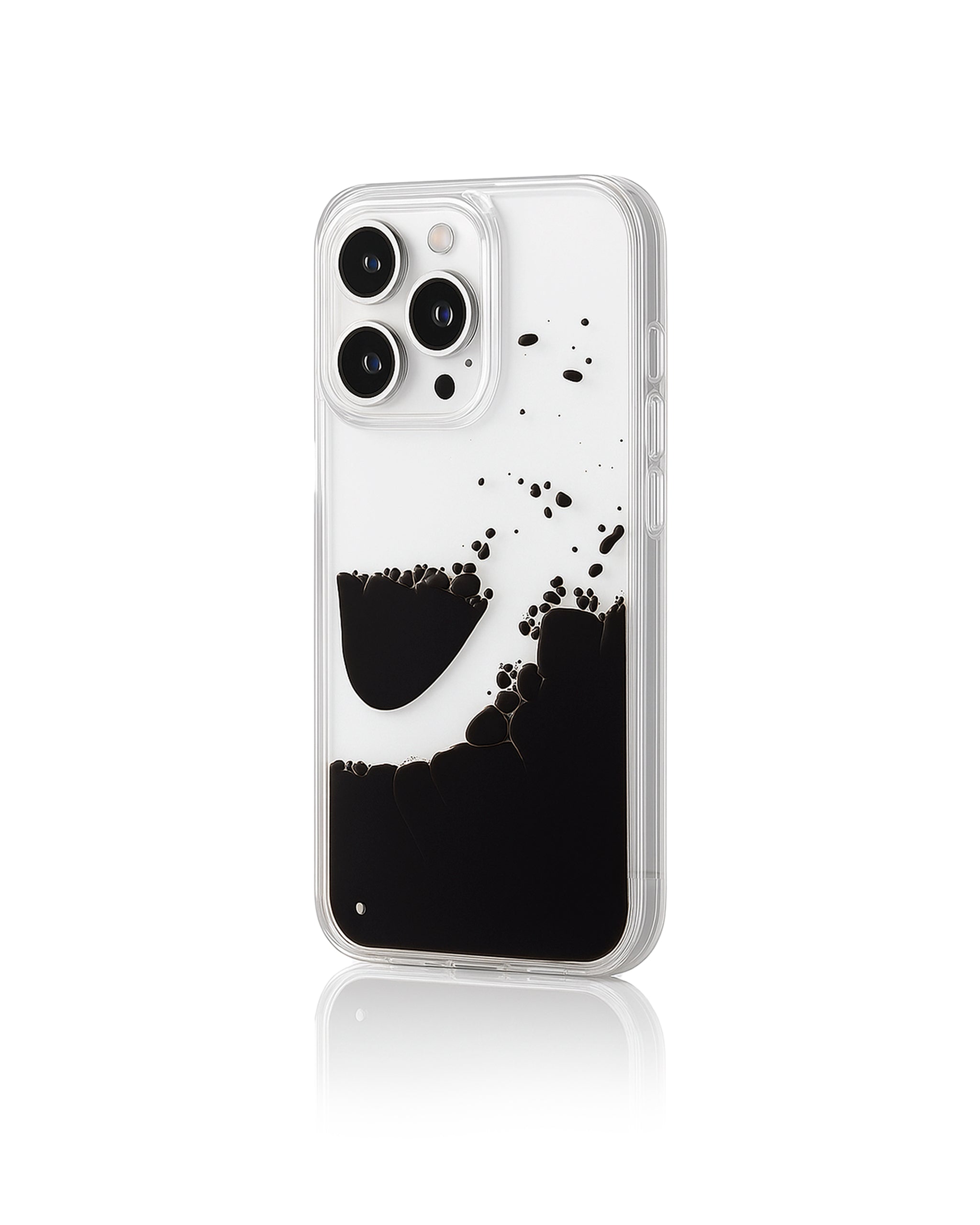 Elastyczne przezroczyste etui z płynnym pigmentem — Czarna Fala od Zerone