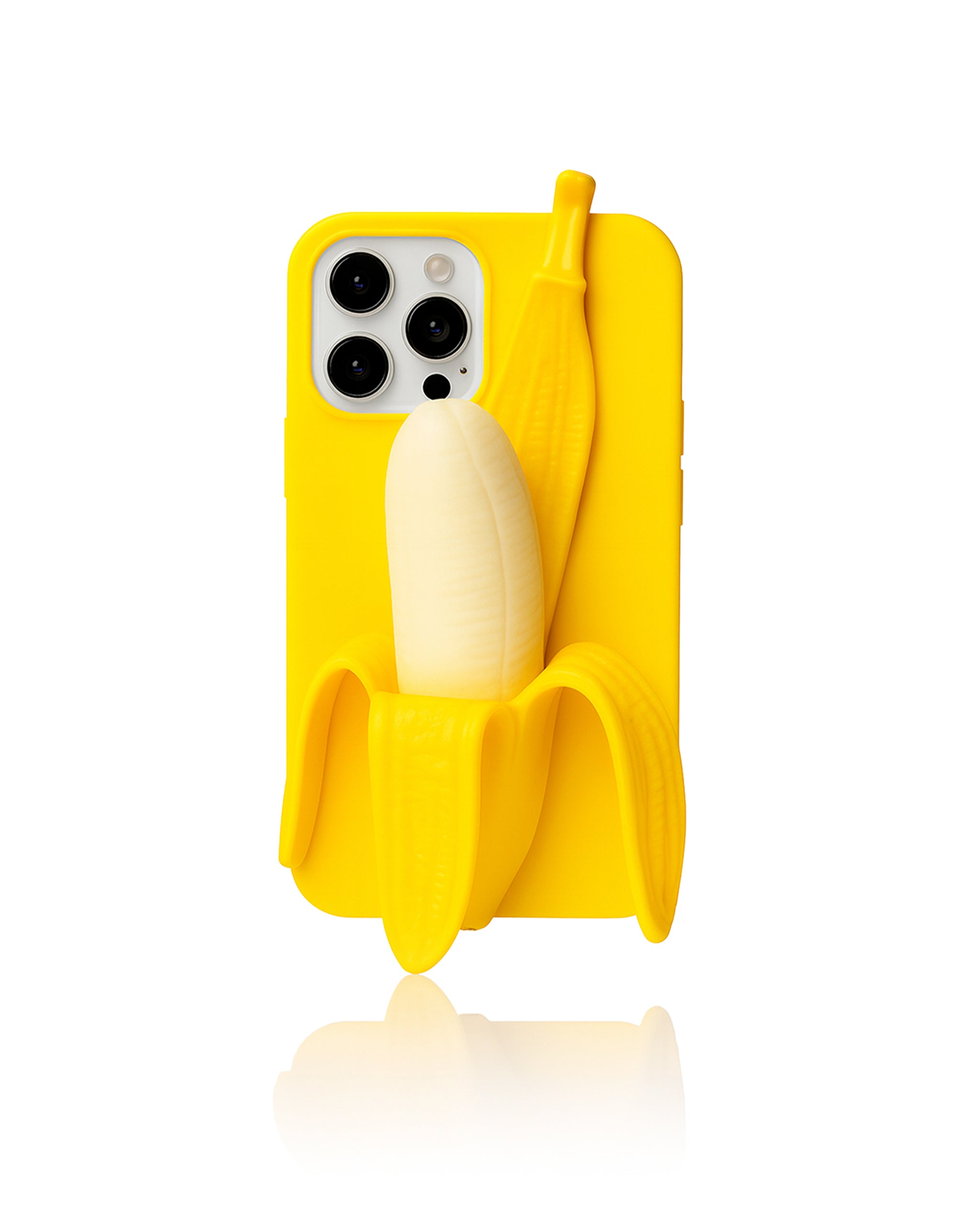 Fun yellow phone case with 3D silicone banana by Zerone