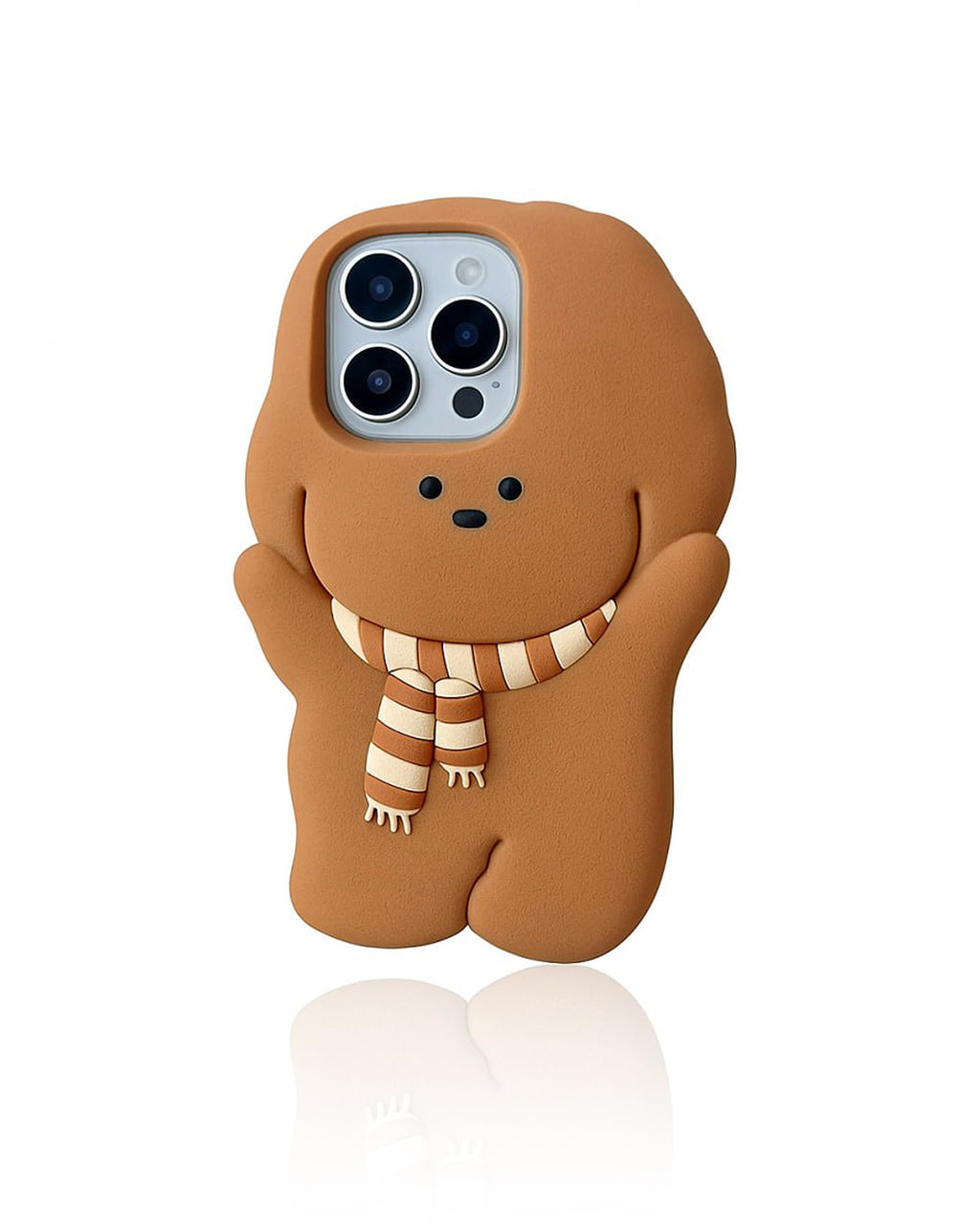 3D gingerbread man phone case with festive holiday design by Zerone