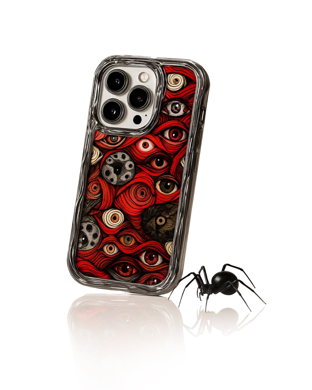 Mysterious phone case with eye design and winding lines by Zerone